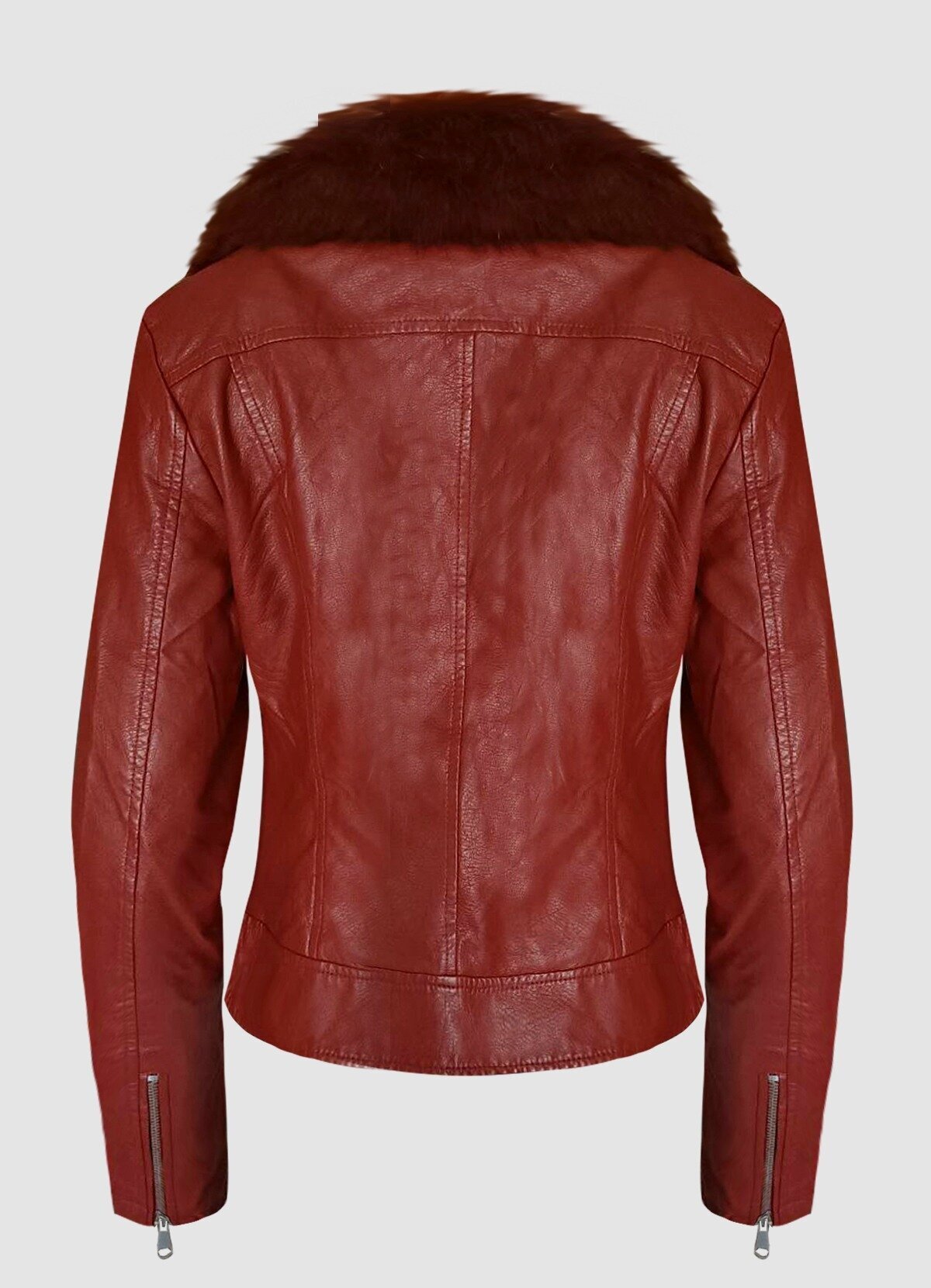 δερματίνη jacket με γούνα στο γιακά & εσωτερικά - Parizianista.gr