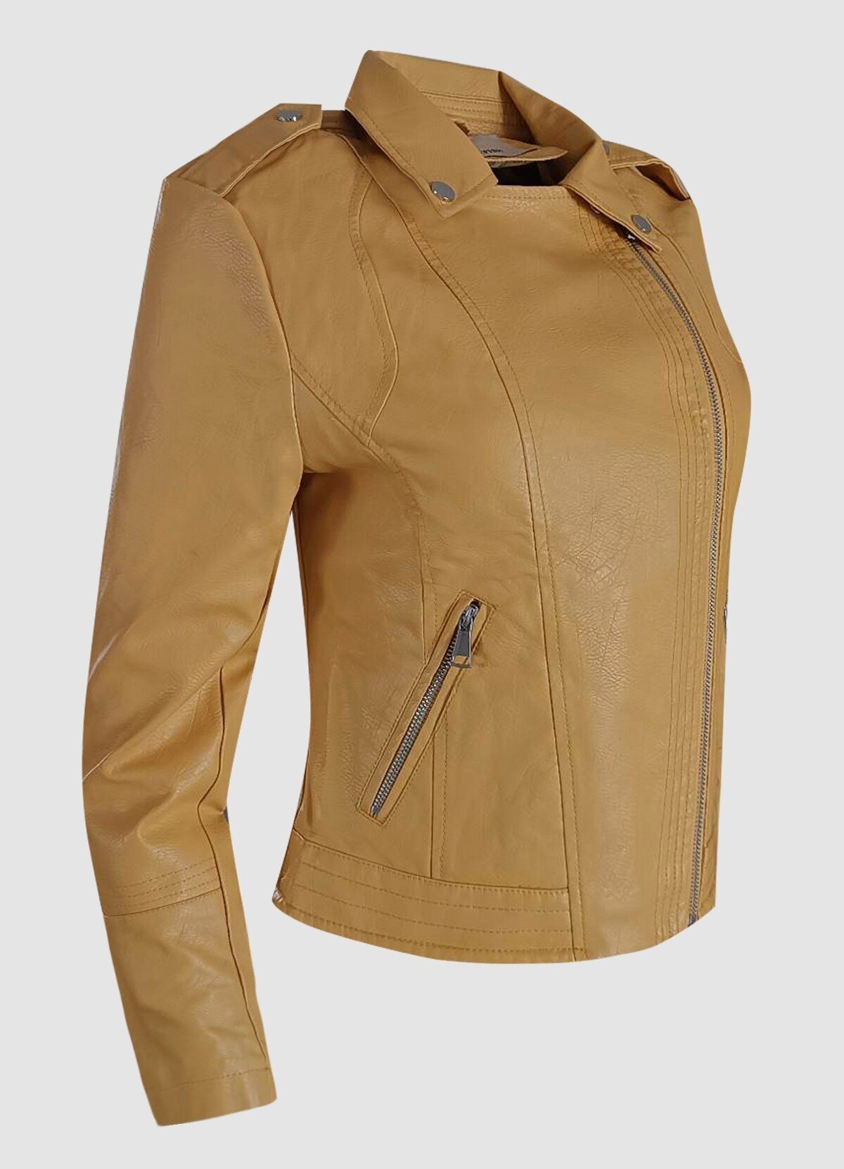 δερματίνη jacket με λοξό φερμουάρ - Parizianista.gr