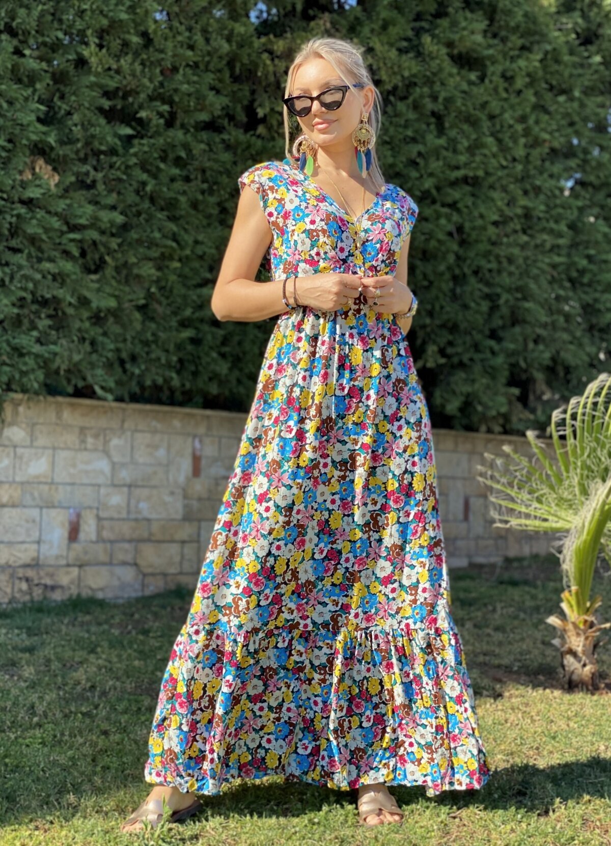 floral maxi φόρεμα - Parizianista.gr