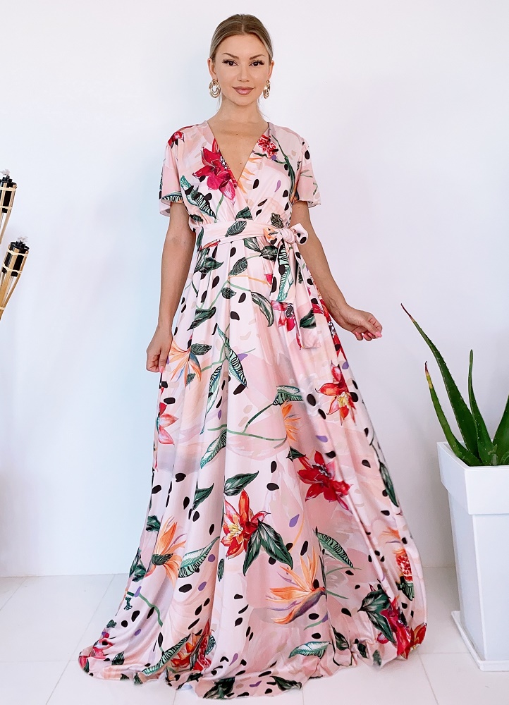 Τέσσερα φύλο Χονγκ Κονγκ floral maxi φορεματα 2018 Τράπεζα Οξειδώνω κρανίο