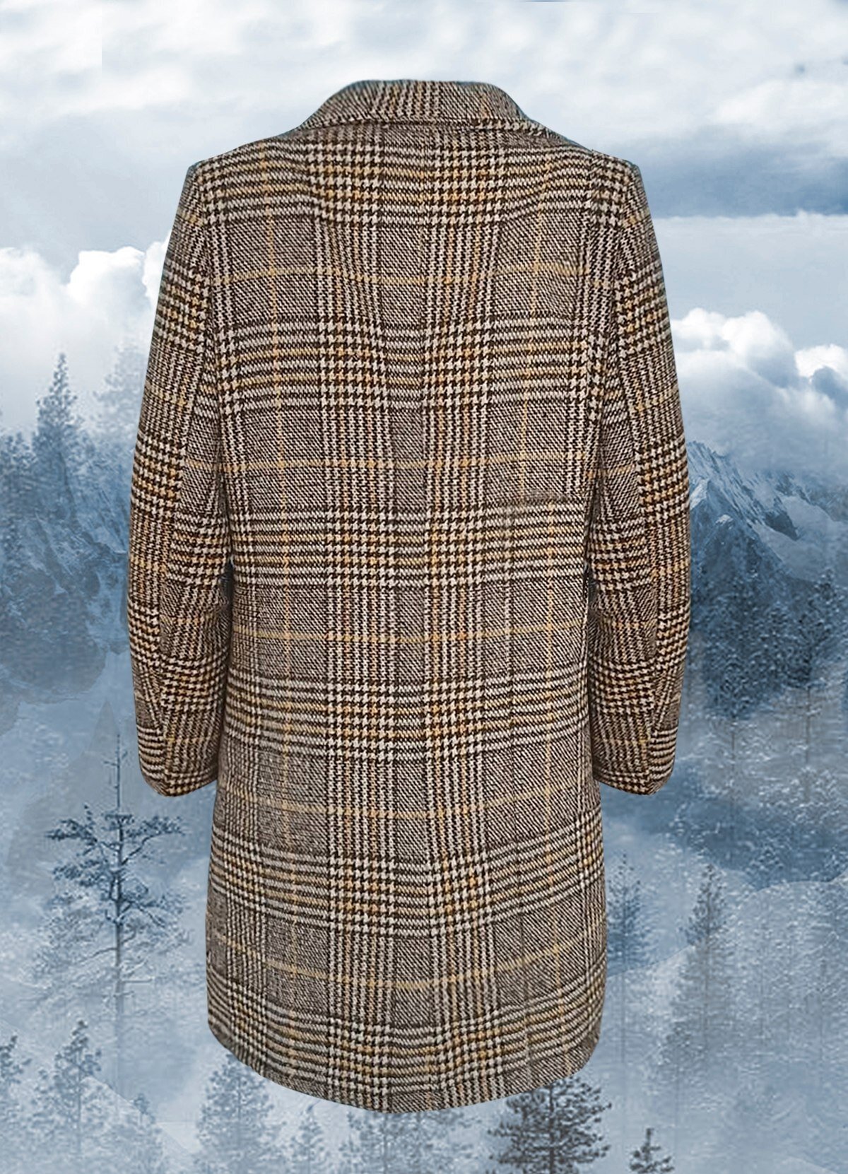 καρό μεσάτο κοντό παλτό με βάτες F/W 2022/23 - Parizianista.gr