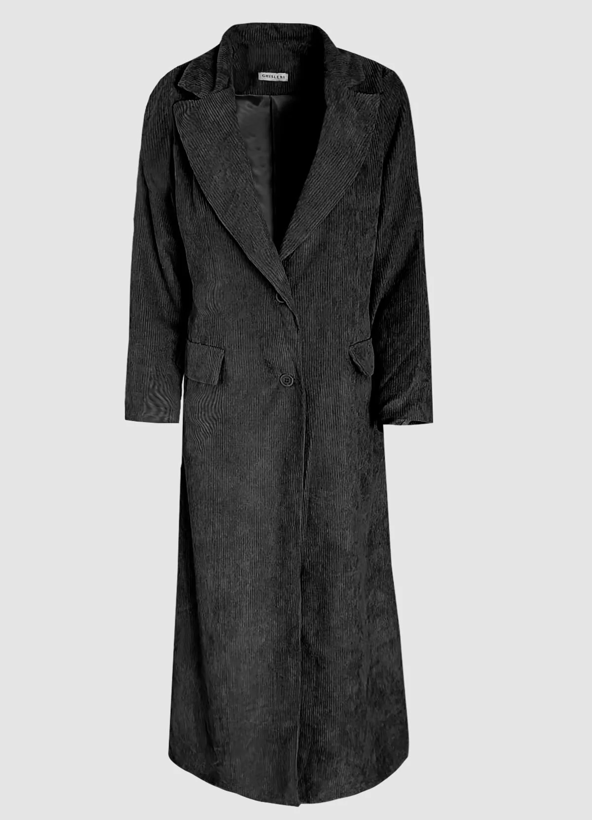κοτλέ μακρύ παλτό με κουμπιά - Parizianista.gr