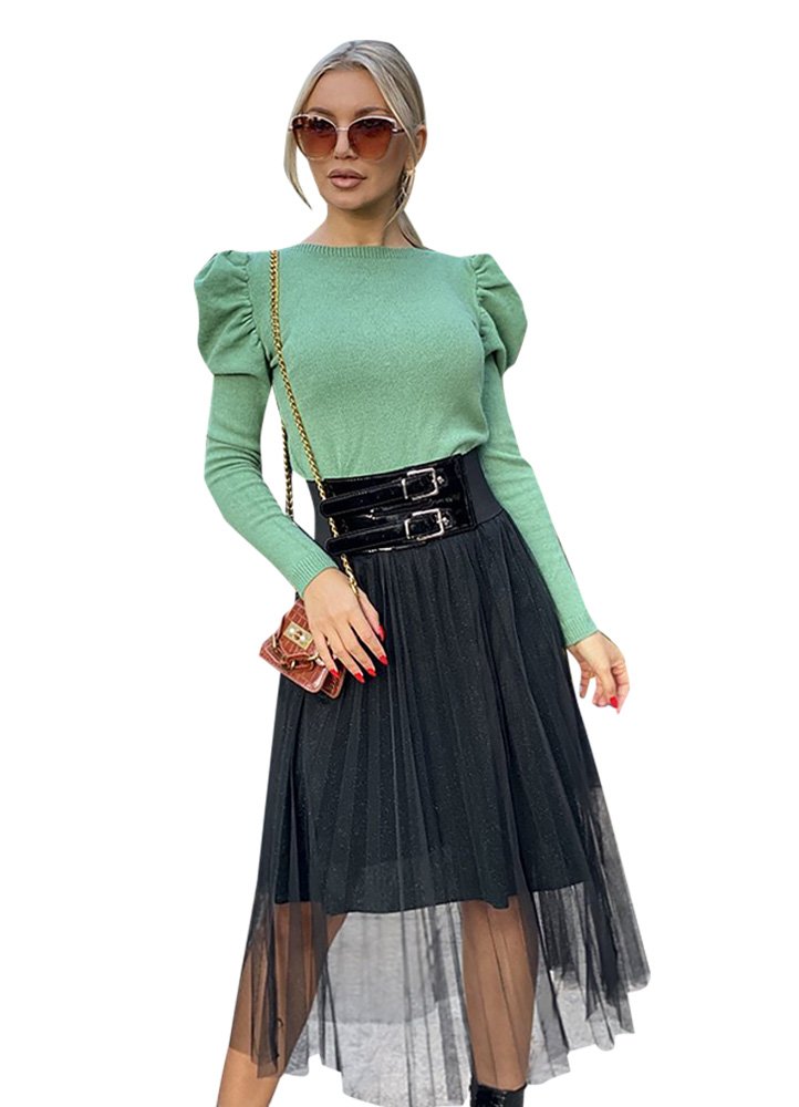 lurex μιντι φούστα με τούλι - Parizianista.gr