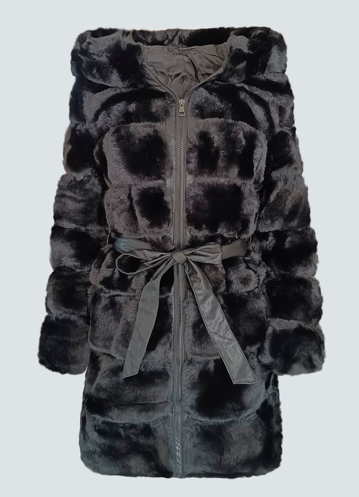 μεσάτο γούνινο μπουφάν με δερματίνη λεπτομέρειες F/W 2022/23 -  Parizianista.gr