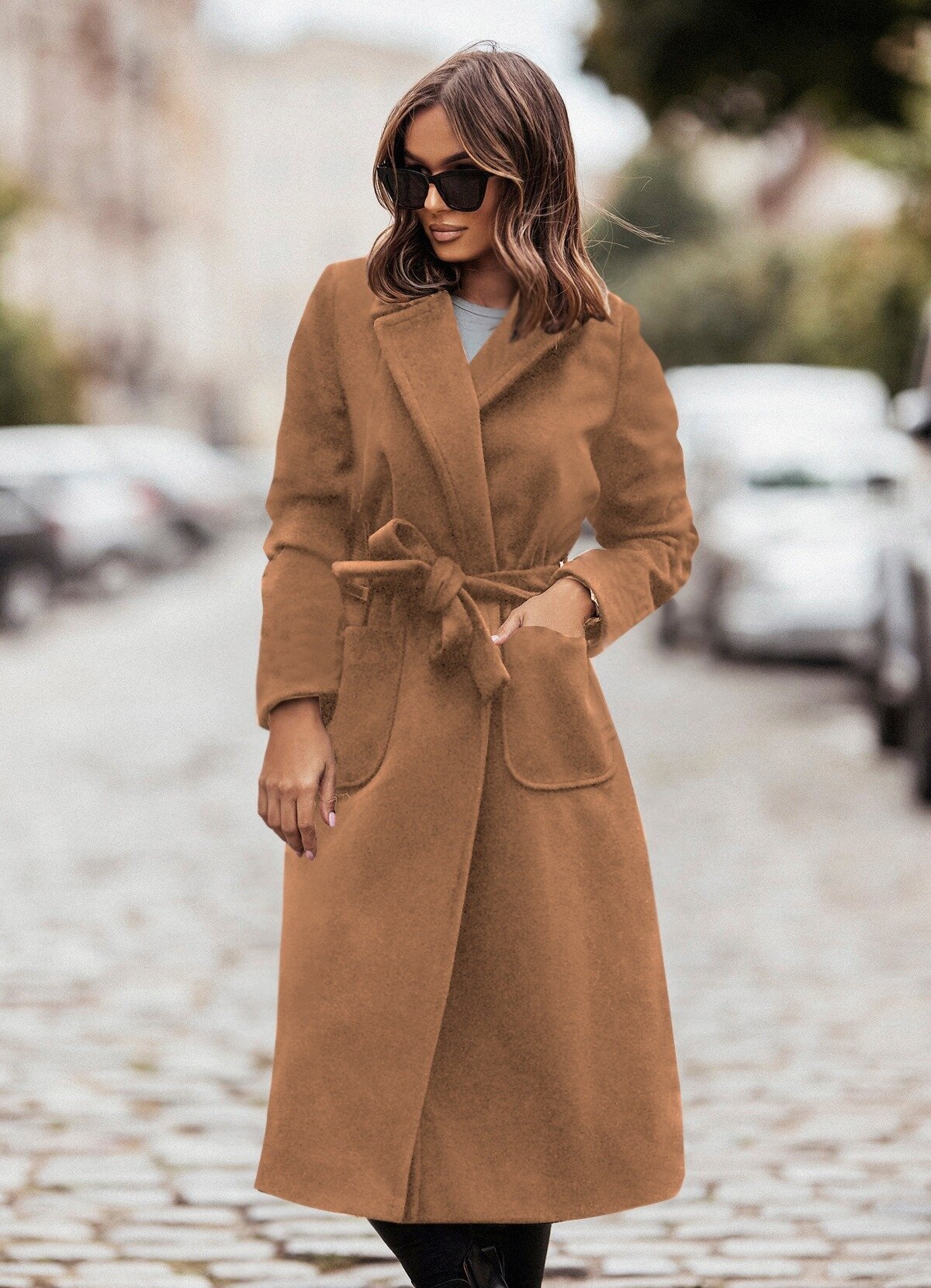μεσάτο παλτό με ζώνη - Parizianista.gr