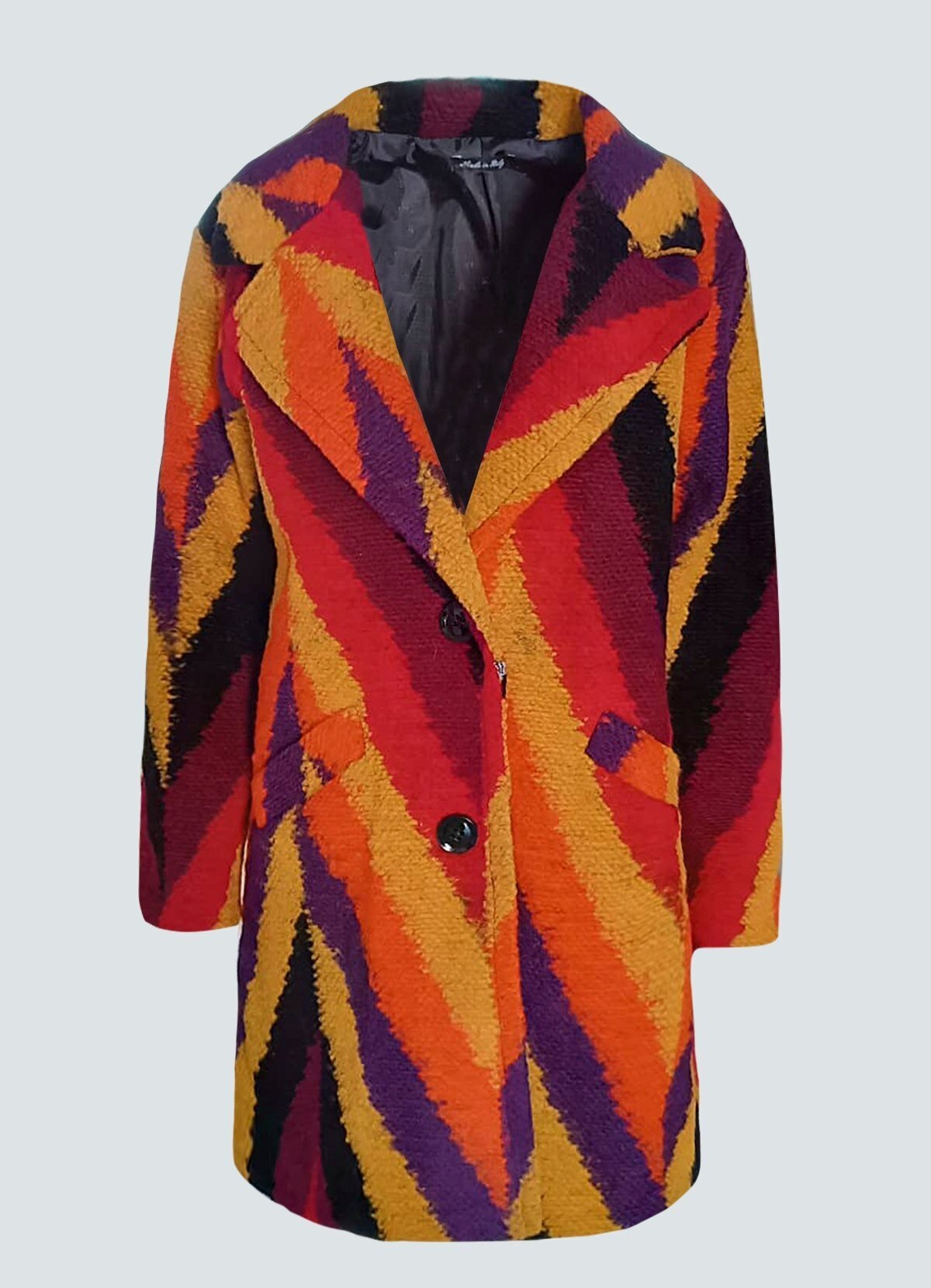 πολύχρωμο παλτό με κουμπιά - Parizianista.gr